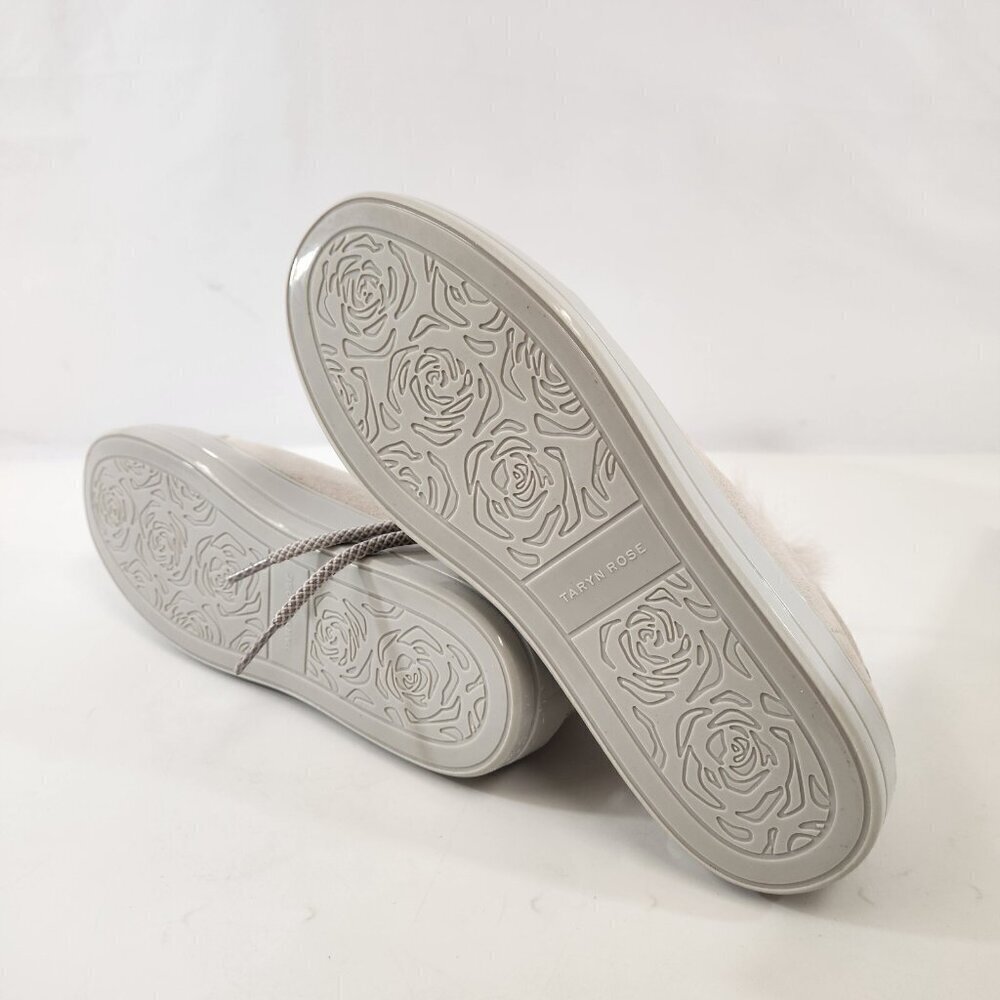 Taryn Rose Georgy Calf Suede Shoes Womens Size 8.5 Chalk Faux Fur New w/ Box - Picture 5 of 9